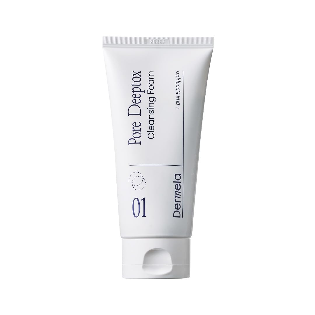 Pore Deeptox Cleansing Foam, Black Charcoal + BHA & Succinic Acid, One-Step Pore-Purifying Cleanser, 10-Weight Hyaluronic, 4.06 fl oz (120 mL) | Korean Face Wash for Oily & Sensitive Skin