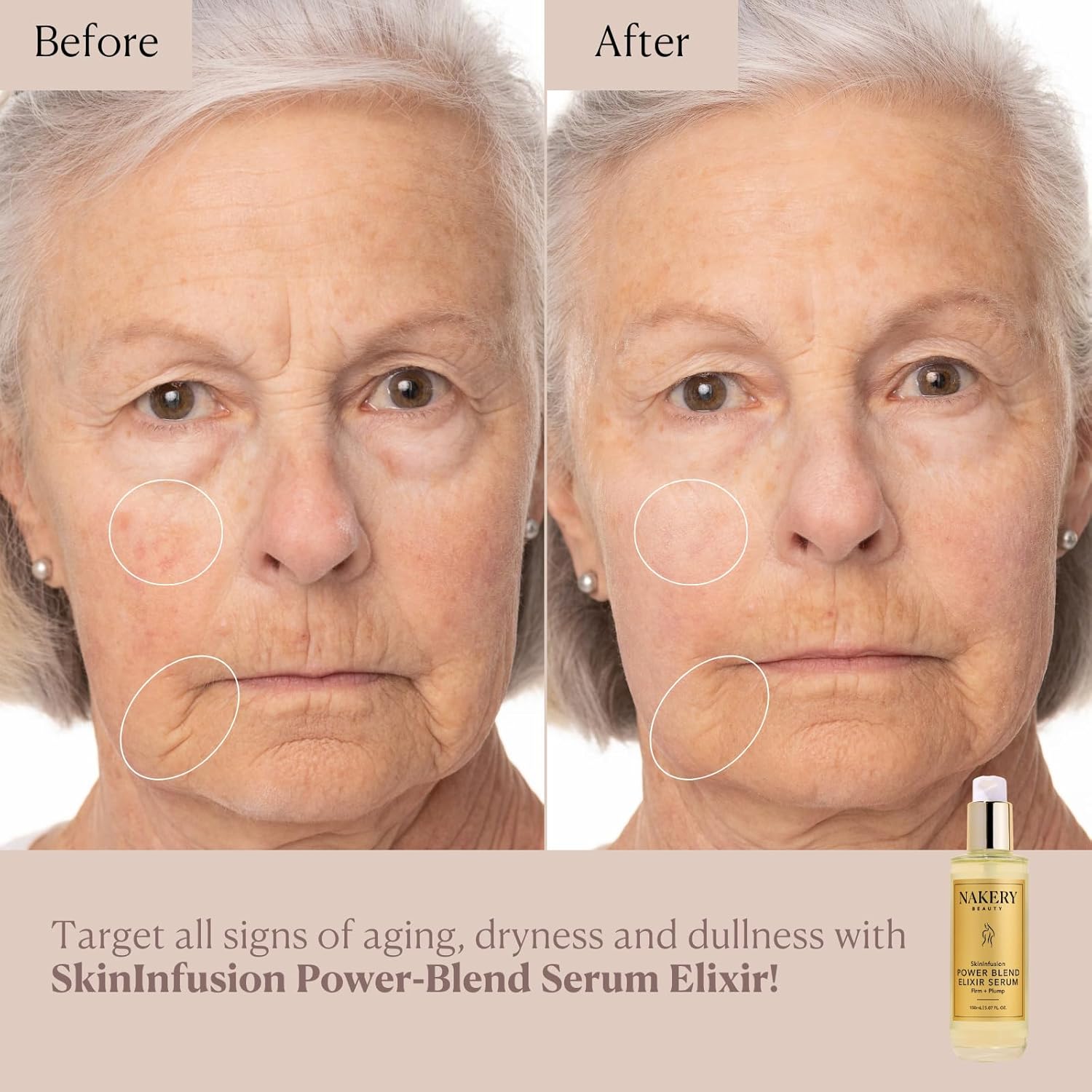 Nakery SkinInfusion Facial Oil Serum (5.07 Fl Oz), Anti Aging Collagen Serum with Hyaluronic Acid, Matrixyl 3000 and Vitamin C Oil, Moisturizing Brightening Treatment for Dark Spots and Dry Skin