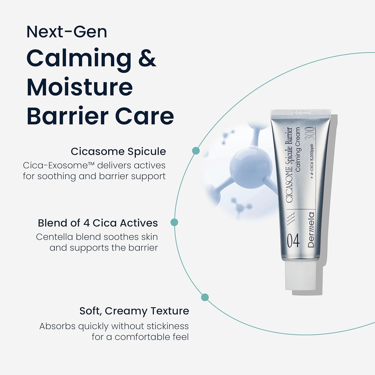 Cicasome Spicule Barrier Calming Cream, Daily Care Ultra-Hydrating & Soothing with Hyaluronic Acid & Glycerin, 1.69 fl oz (50 mL) | Korean Skincare for Sensitive & Acne-Prone Skin