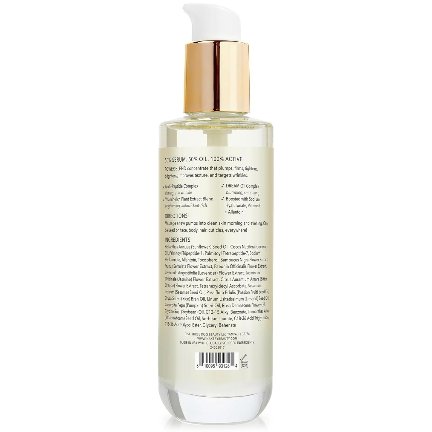Nakery SkinInfusion Facial Oil Serum (5.07 Fl Oz), Anti Aging Collagen Serum with Hyaluronic Acid, Matrixyl 3000 and Vitamin C Oil, Moisturizing Brightening Treatment for Dark Spots and Dry Skin