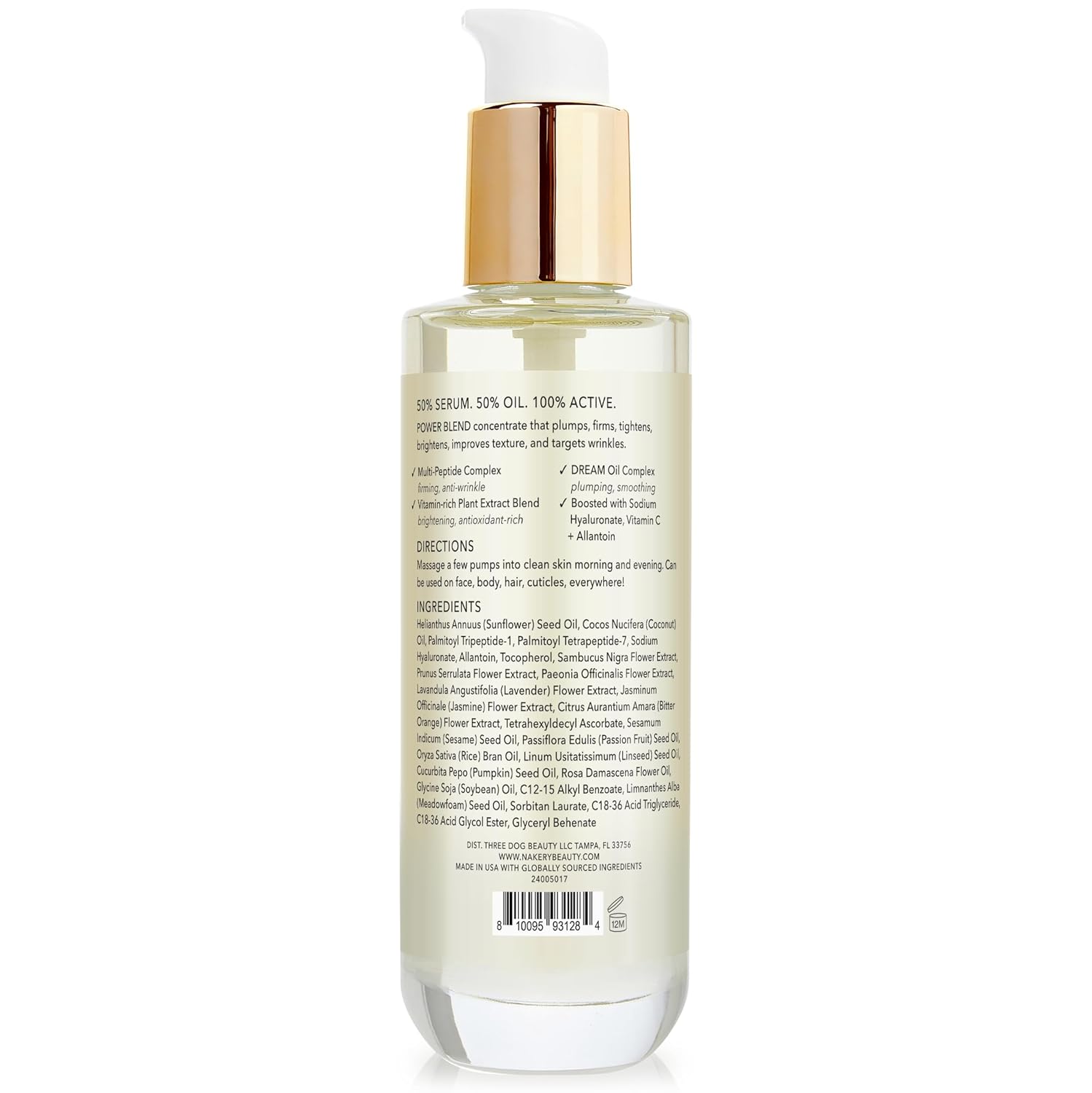Nakery SkinInfusion Facial Oil Serum (5.07 Fl Oz), Anti Aging Collagen Serum with Hyaluronic Acid, Matrixyl 3000 and Vitamin C Oil, Moisturizing Brightening Treatment for Dark Spots and Dry Skin