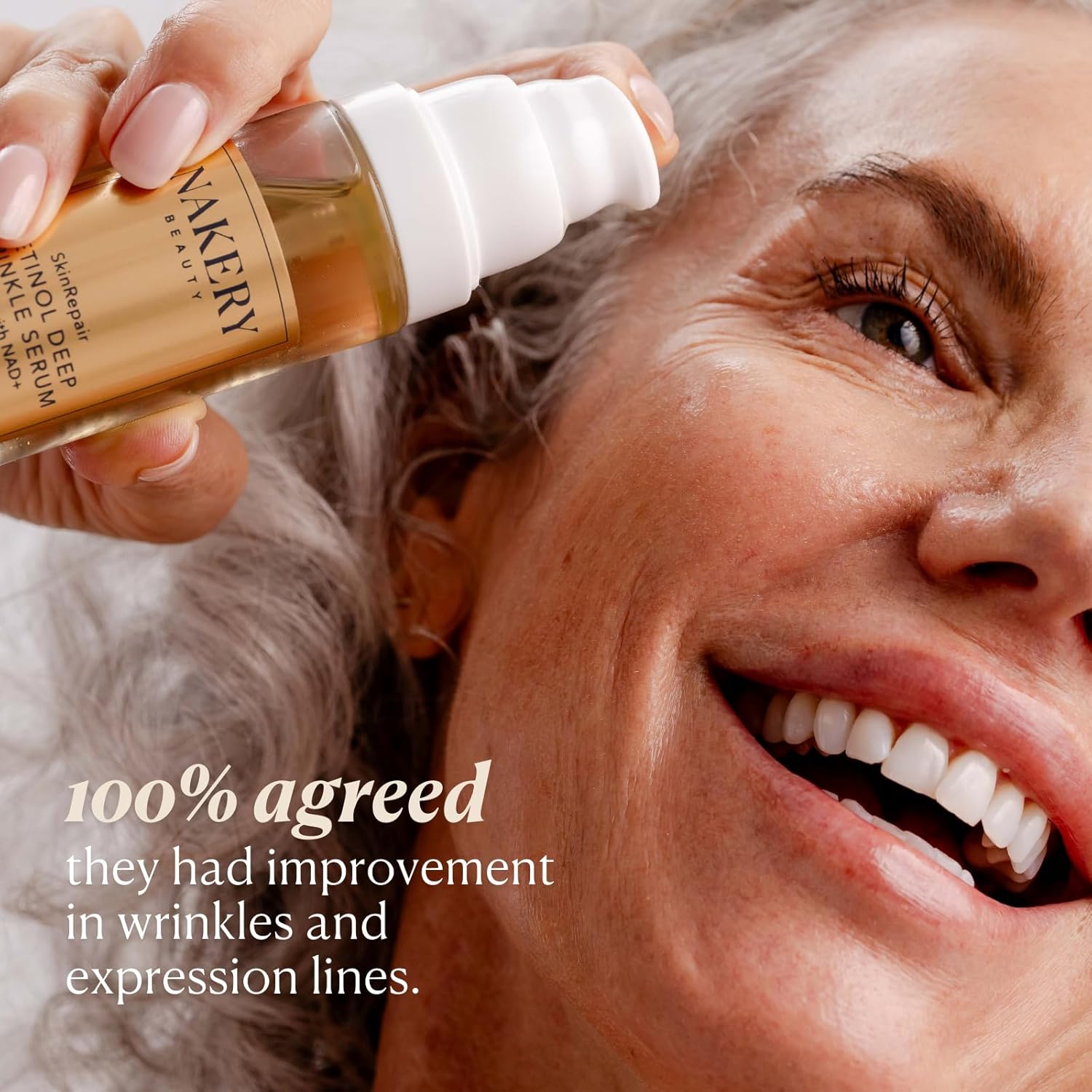 Nakery SkinRepair Retinol Deep Wrinkle Serum (2.02 Fl Oz), Anti Aging Face Serum with Encapsulated Retinol, NAD+ Complex, Ceramide NP, Hydrating Firming Skin Treatment for Fine Lines