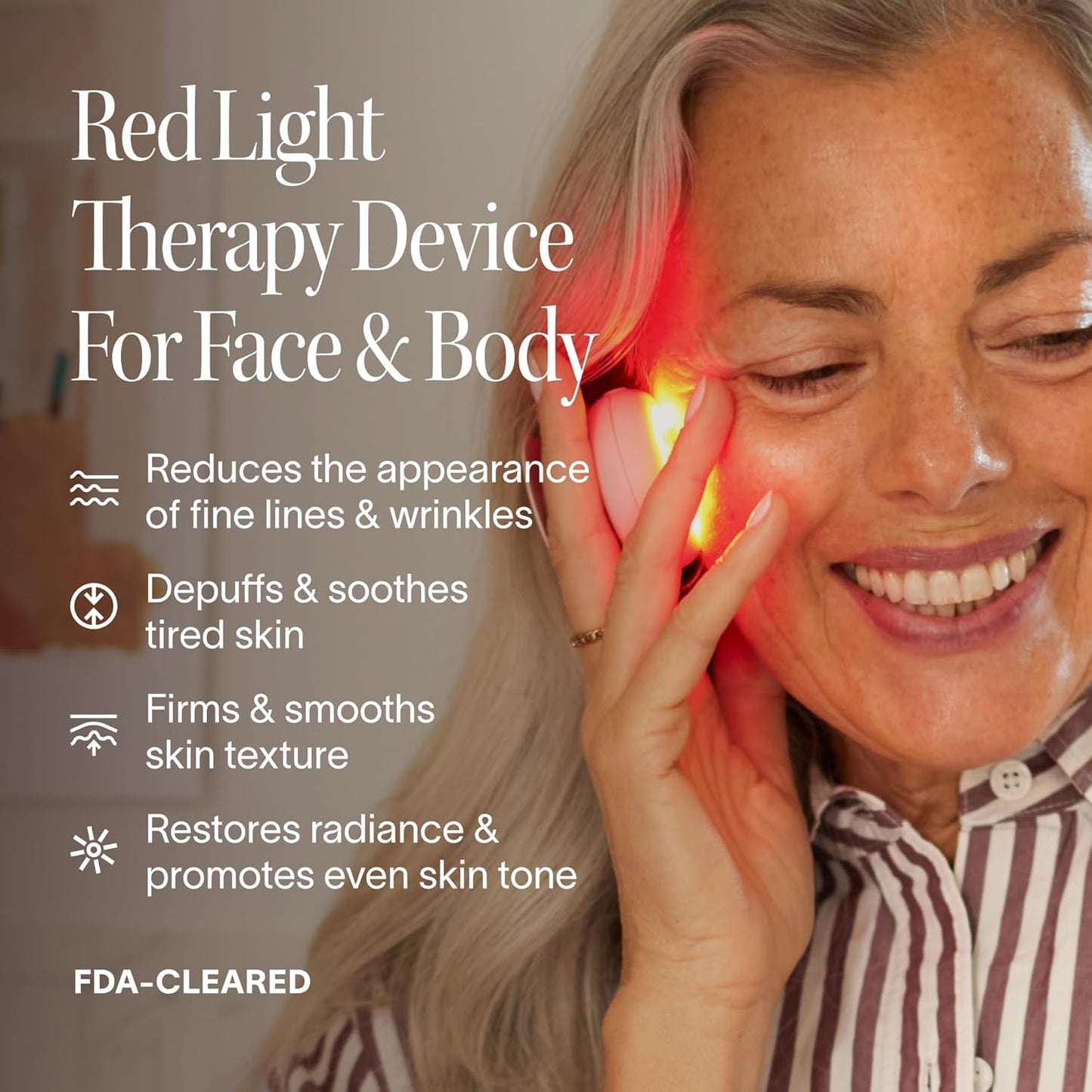 Solawave Red Light Therapy Device for Face & Body | Near Infrared Light Therapy for Rejuvenation | Portable Facial Skincare Solution | Soothes & Depuffs Skin, Reduces Appearance of Lines & Wrinkles