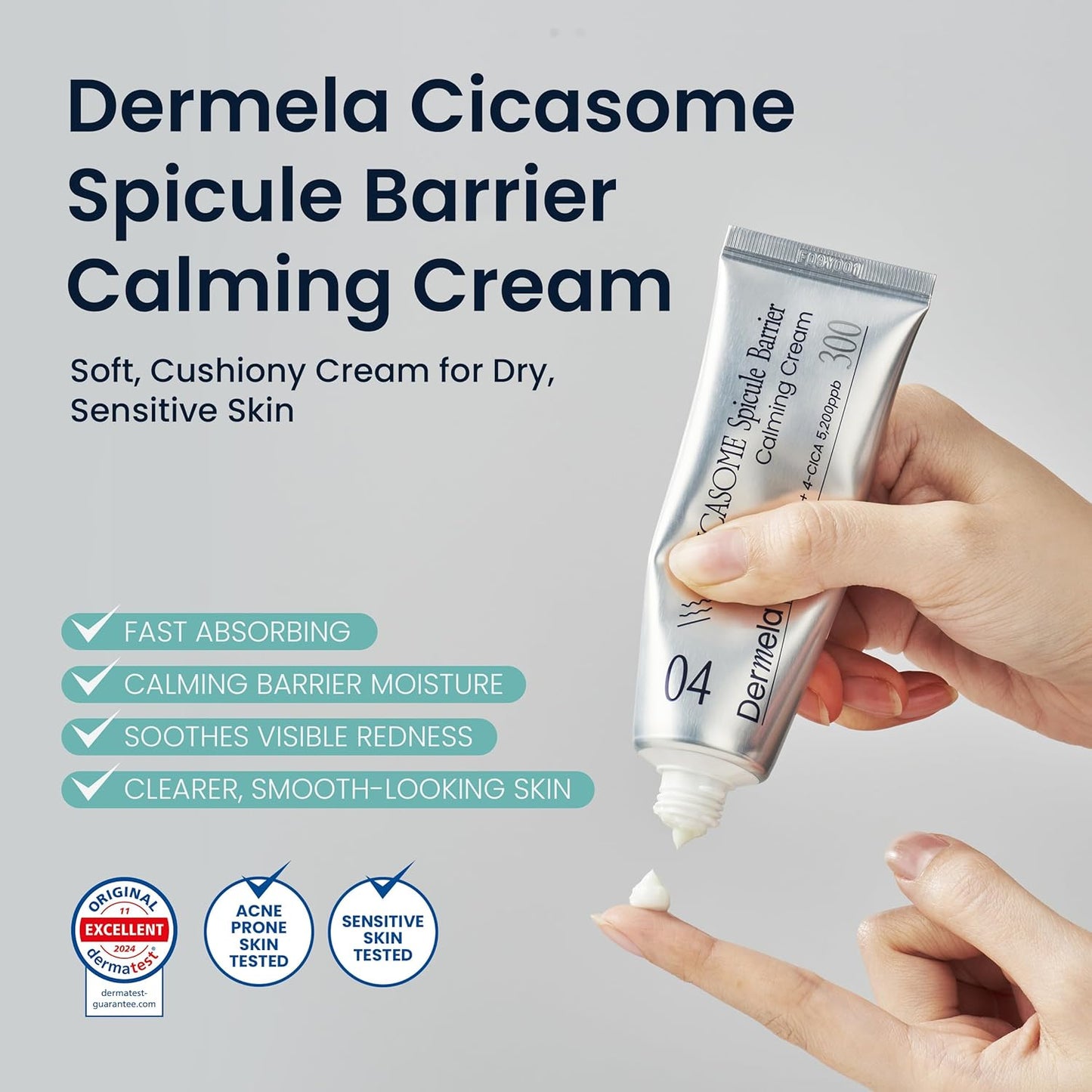 Cicasome Spicule Barrier Calming Cream, Daily Care Ultra-Hydrating & Soothing with Hyaluronic Acid & Glycerin, 1.69 fl oz (50 mL) | Korean Skincare for Sensitive & Acne-Prone Skin