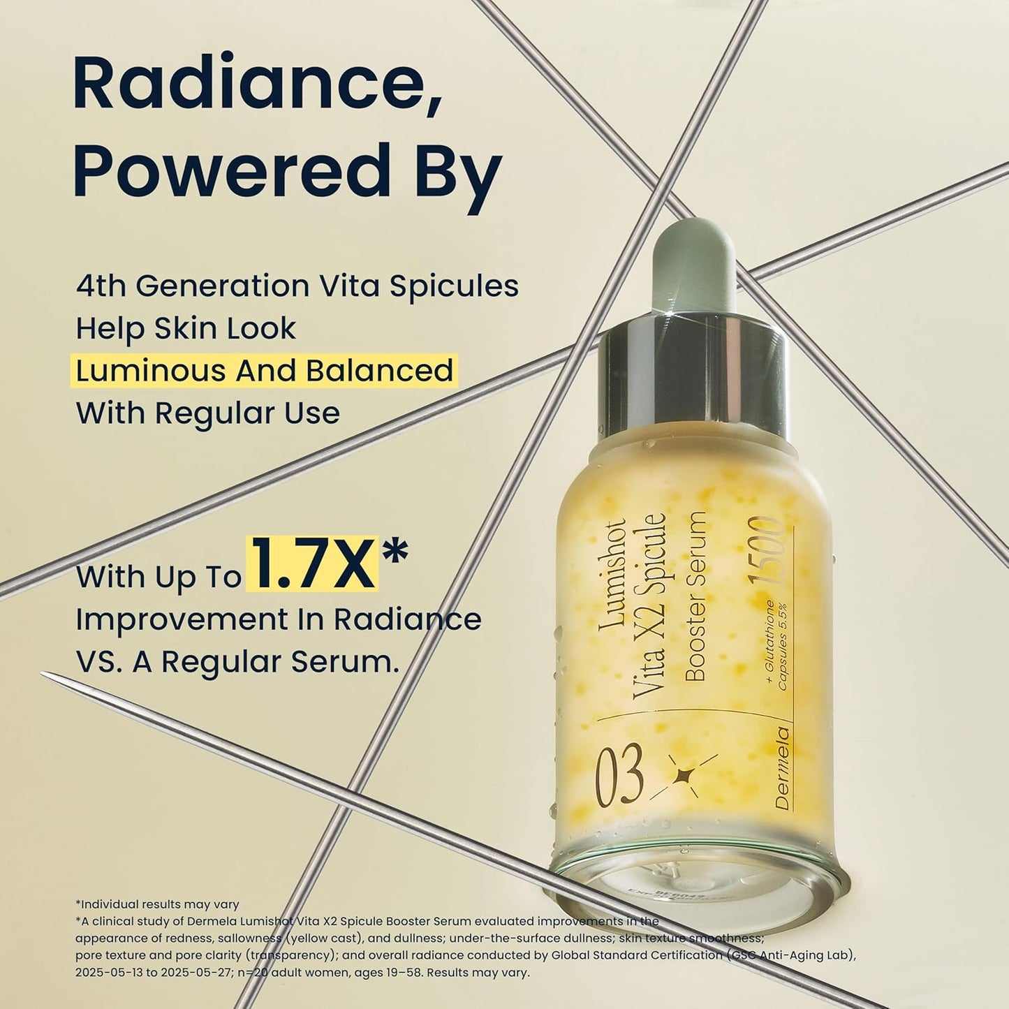 Lumishot Vita X2 Spicule Booster Serum, Vegan Spicules with Vitamin C + Niacinamide, Glutathione & Panthenol, Brightening & Texture Care 1.01 fl oz (30ml) | Korean Face Serum for Uneven Tone